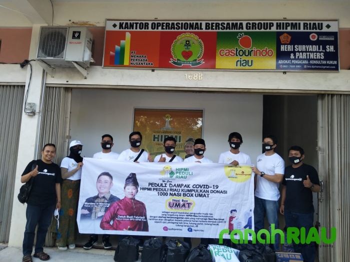 Peduli Dampak Covid-19, HIPMI Peduli Riau Kumpulkan Donasi 1000 Nasi Box Umat