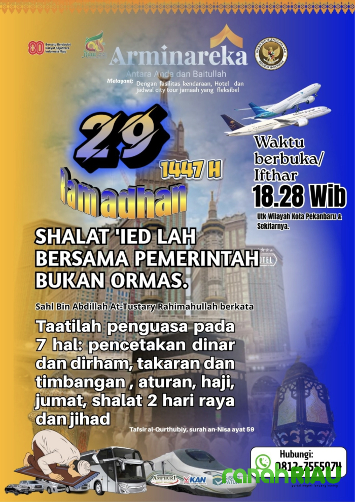 Tak Sekadar Flyer! PDM Pekanbaru Sebut Ada Bahaya Besar di balik Narasi Salat Id Bersama Pemerintah