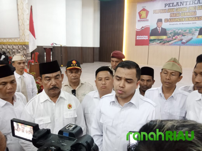 Dihadiri Muhammad Rahul, Ketua DPC Partai Gerindra Bengkalis Lantik PAC dan Ranting