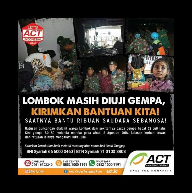 Ayo... Tunjukkan Solidaritas untuk Korban Gempa bersama ACT