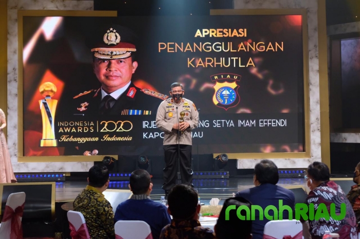 Lagi, Kapolda Riau Terima Penghargaan Indonesia Award 2020.