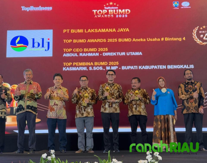 Menoreh Prestasi Tingkat Nasional, Bupati Bengkalis Terima Penghargaan Top BUMD Awards 2025