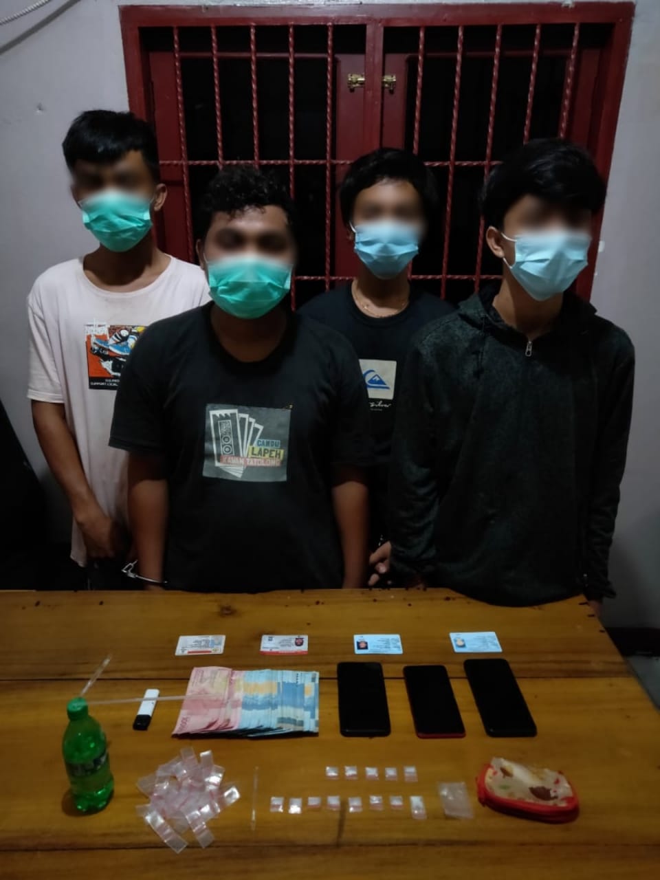 Empat Remaja Pesta Shabu, Diringkus Polsek Mandau Dijalan Rokan Duri