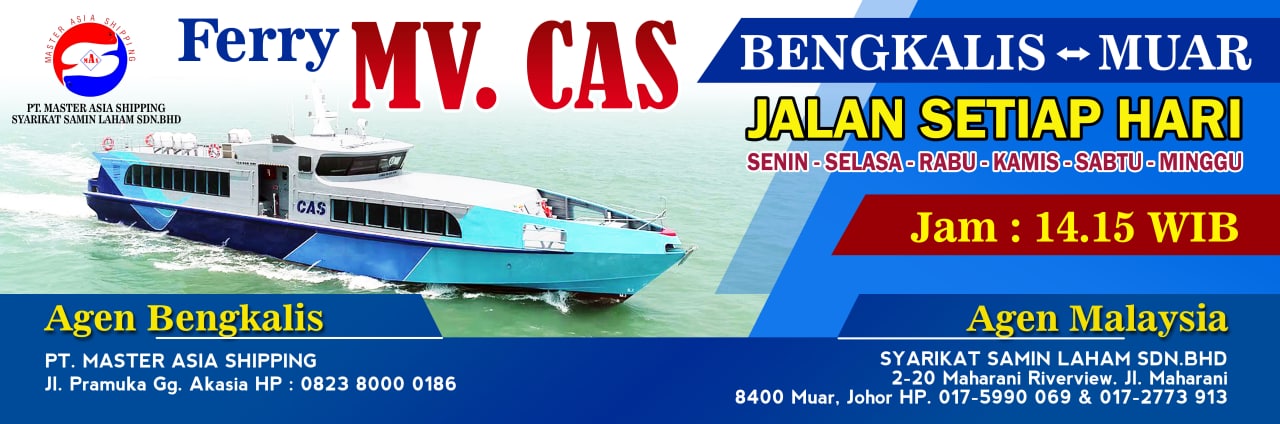 Kabar Gembira, Kapal Penumpang MV.CAS Rute Bengkalis - Muar Akan Beroperasi Kembali