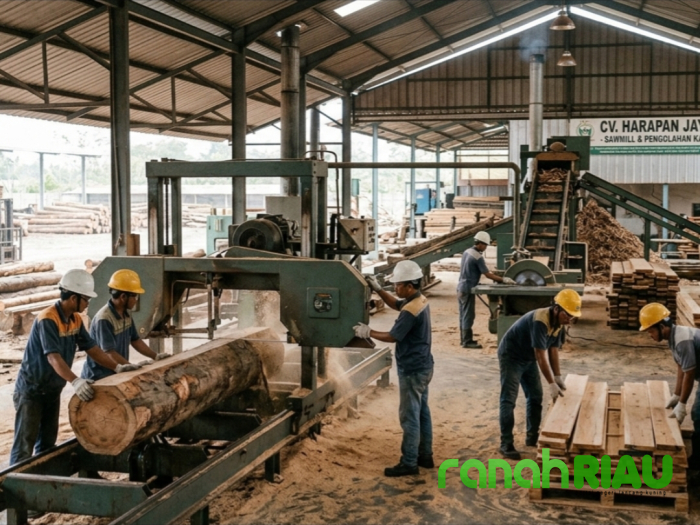 Bahan Baku Diduga dari Hutan Lindung, Polda Riau Diminta Tutup Semua Showmil di Kuantan Mudik