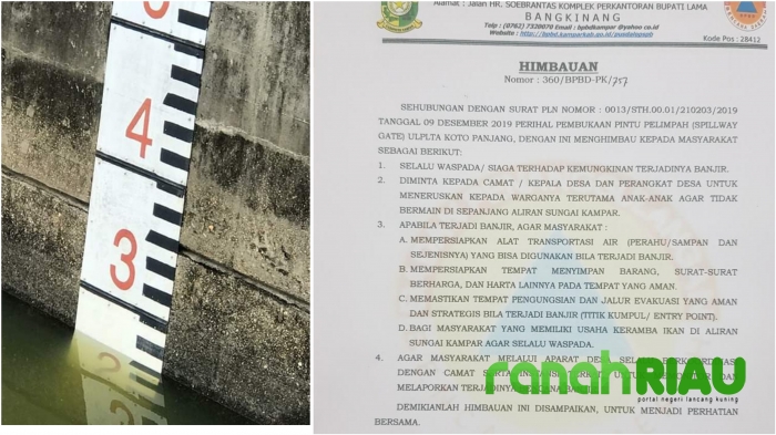 Pintu PLTA Koto Panjang Dibuka, Masyarakat Diminta Berhati-hati dan Waspada