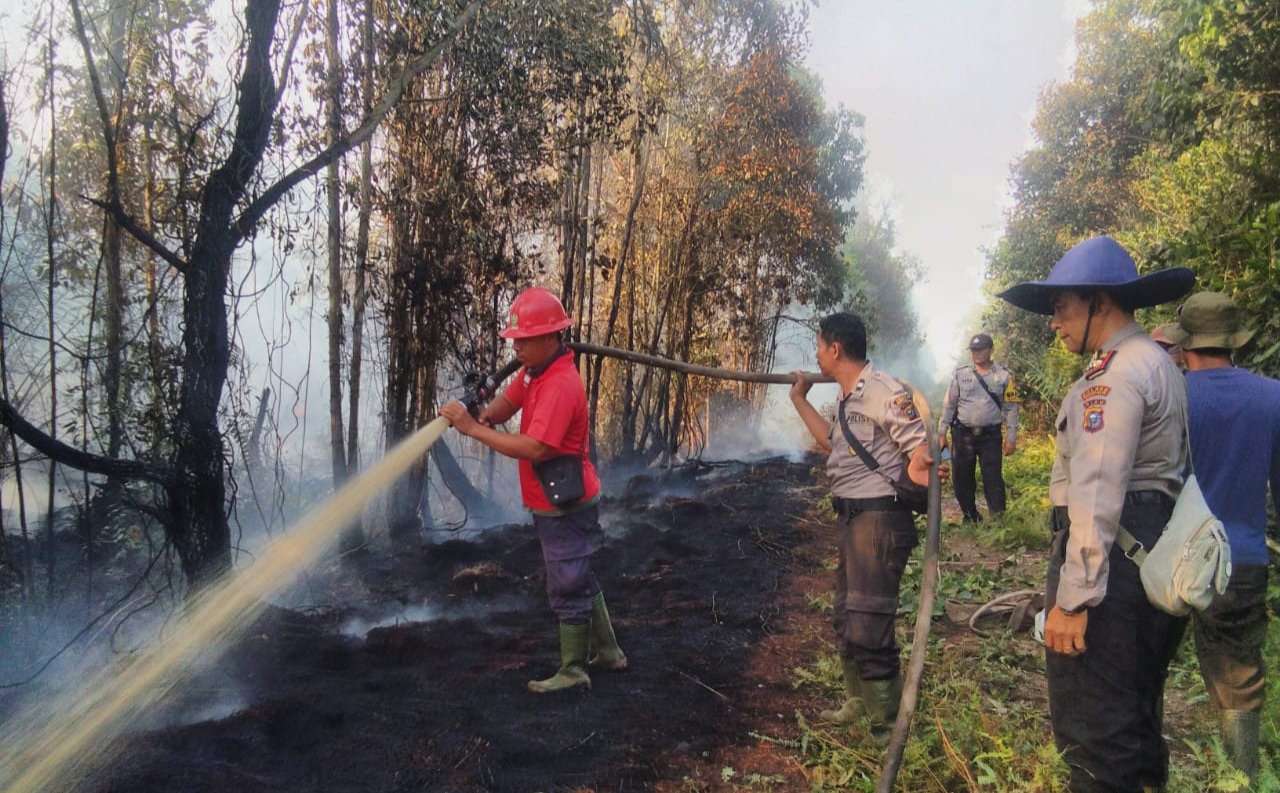 PT Arara Abadi Bantu Padamkam Karhutlah di Tasik Serai