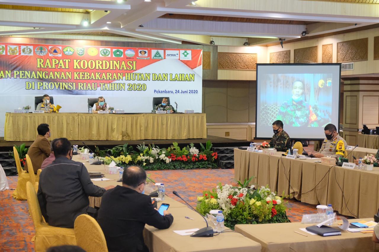 Polda Riau Gelar Rapat Koordinator Kesiapan Penanganan Kebakaran Hutan dan Lahan 2020
