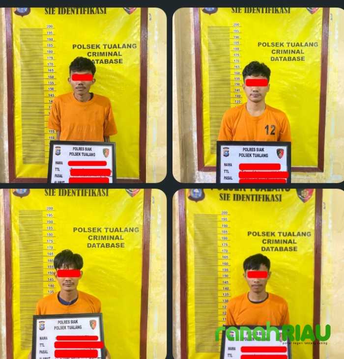 Polsek Tualang Ungkap Jaringan Narkoba, sita 5,09 Gram dan 4 tersangka diamankan