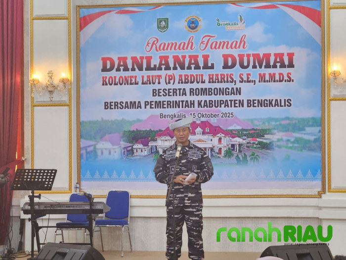 Disambut Bupati, Danlanal Dumai Kunker ke Bengkalis