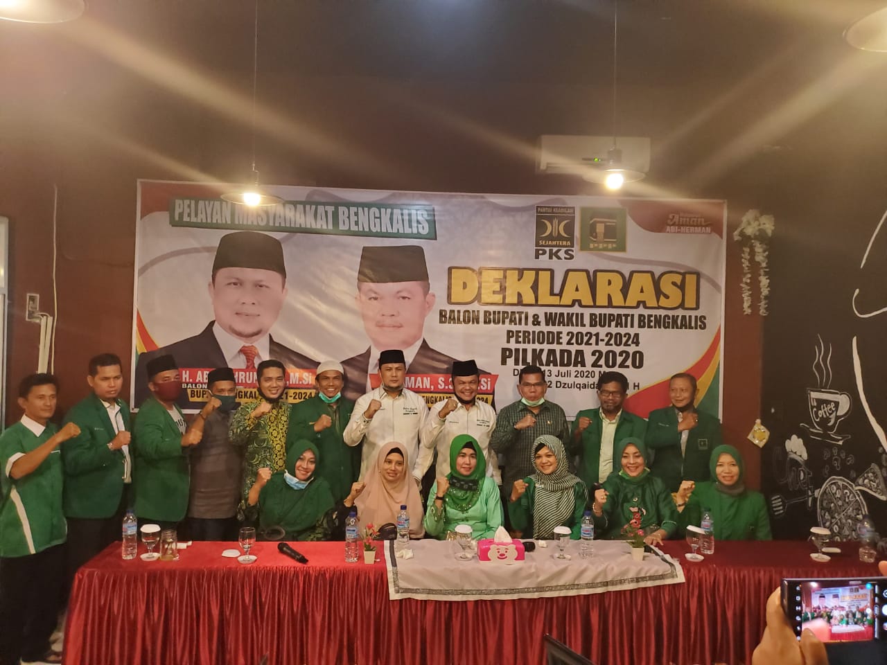 Takbir Menggema, Paslon Abi Bahrun Herman Deklarasi Menuju Pilkada Bengkalis 2020
