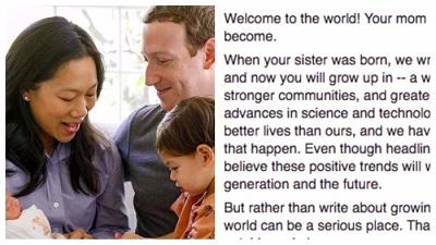 Putri kedua Bos Facebook Lahir, Zuckerberg beri nama August