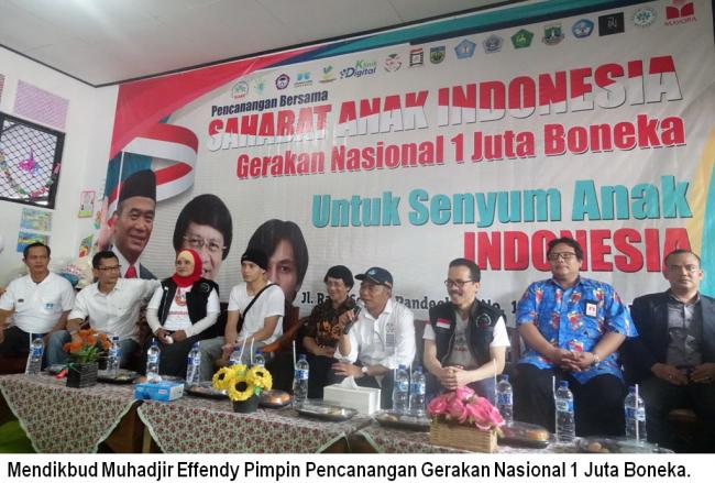 Mendikbud Muhadjir Pimpin Pencanangan Gerakan Nasional 1 Juta Boneka