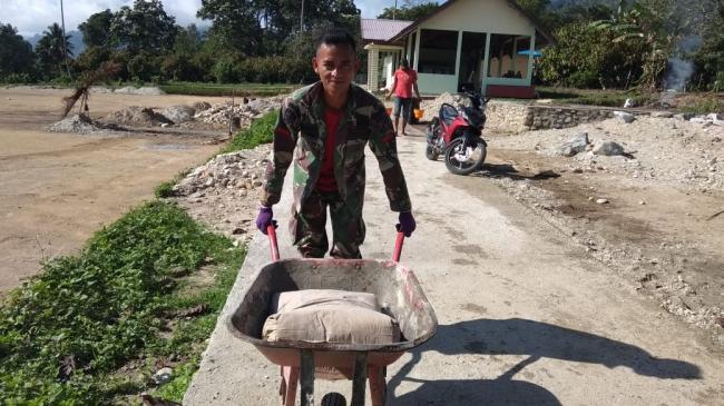 Satgas TMMD Tetap Semangat di Tengah Keterbatasan