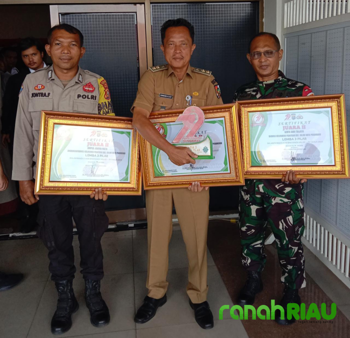 Kelurahan Pebatuan Raih Juara 2 untuk Kategori Sinergitas Tiga Pilar Polda Riau