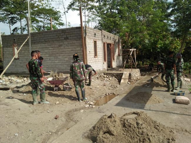 TNI dan Warga Pacu Pengerjaan Program TMMD yang Tinggal 25 Persen