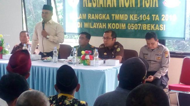 Meningkatkan Kesadaran Hukum  Bagi Kelurahan Jati Sari, TMMD Nonfisik  Kodim Bekasi  Adakan Sosialis