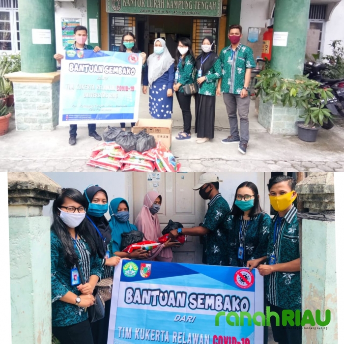 KKN Mahasiswa Unri, salurkan sembako di Kampung tengah