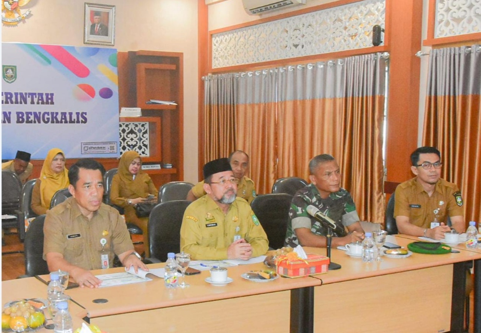 Ikuti Rakor Inflasi Tahun 2023, Bupati Bengkalis Daring Bersama Mendagri