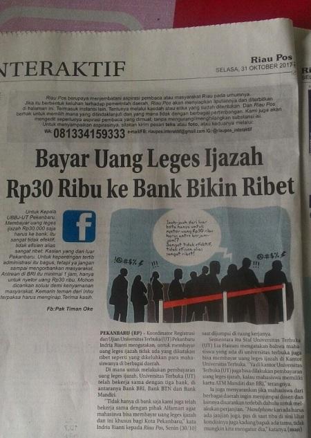 Resmi, Pembayaran Legalisir Ijasah UT 50 Ribu dan Gak Ribet Loch....