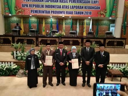 DPRD Riau Apresiasi Pemprov Riau Raih Opino WTP dari BPK RI