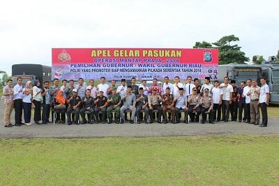Sambut Pilgubri, Polres Kuansing Gelar Pasukan Operasi Mantap Praja 2018