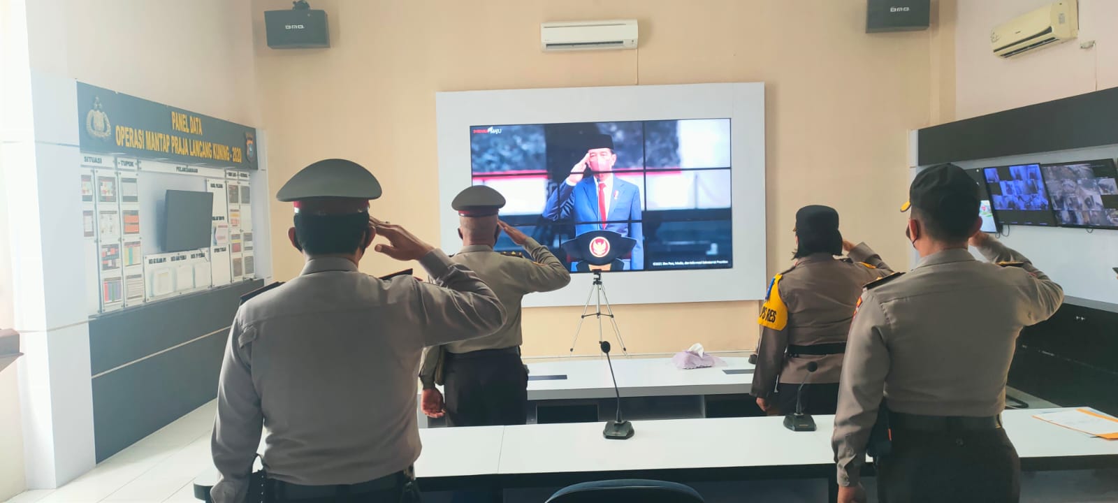 Inspektur Presiden RI, Polres Bengkalis Ikuti Upacara Hari Kesaktian Pancasila 1 Oktober 2021