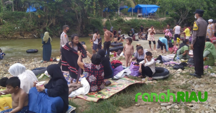 Tempat Wisata Mulai Diserbu Pengunjung, Polsek Kuantan Mudik Lakukan Patroli Rutin