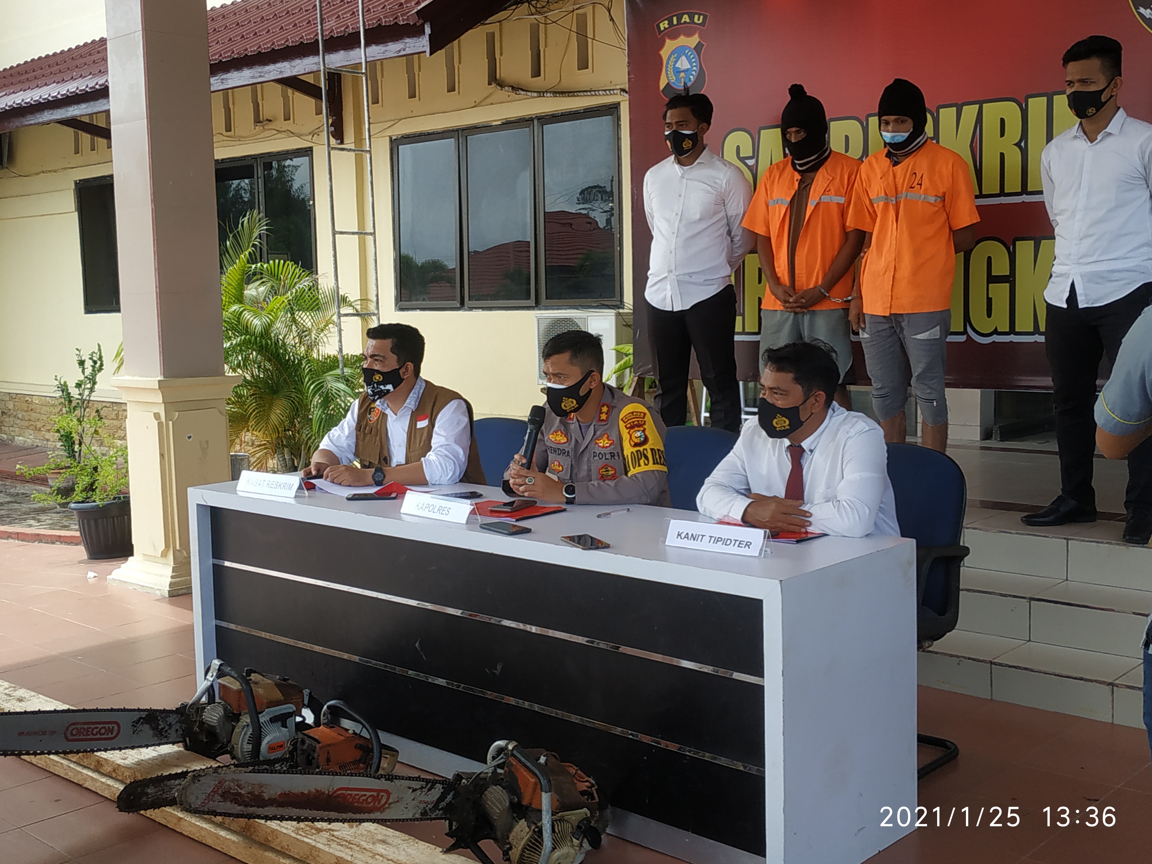 Dua Pelaku Pembalakan Liar Berhasil di Amankan Polres Bengkalis