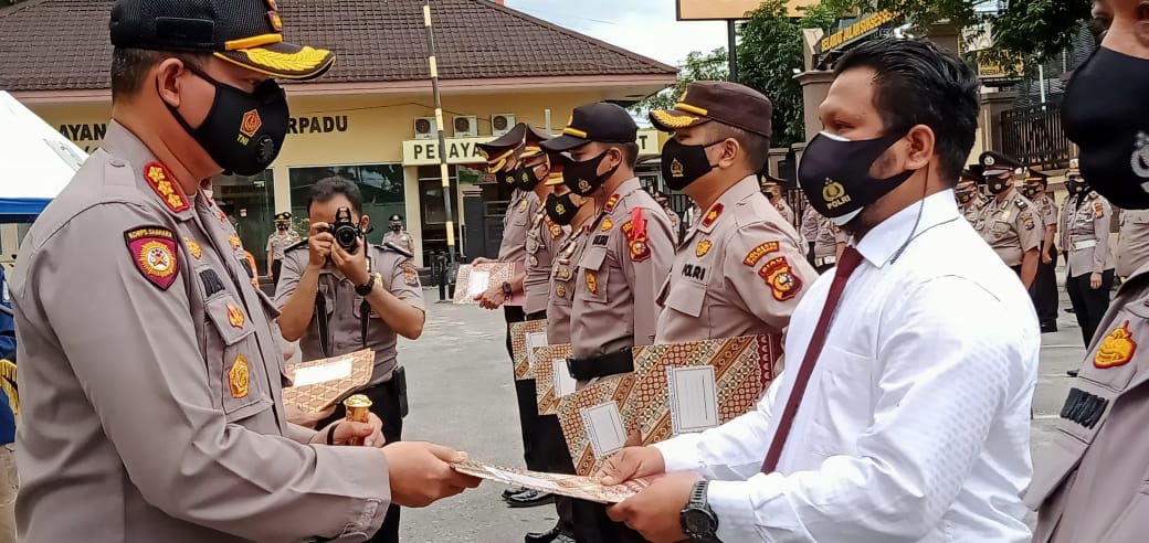 Kapolresta Pimpin Upacara Korps Raport Kenaikan Pangkat 160 Perwira