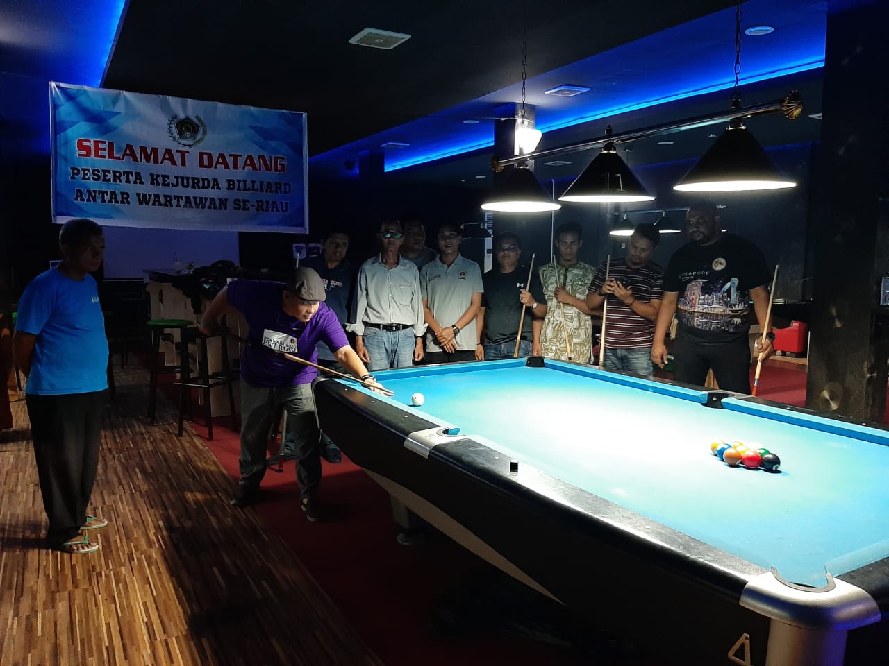 Ketua PWI Riau, Zulmansyah buka Kejurda biliar antar Wartawan se-Riau 2020