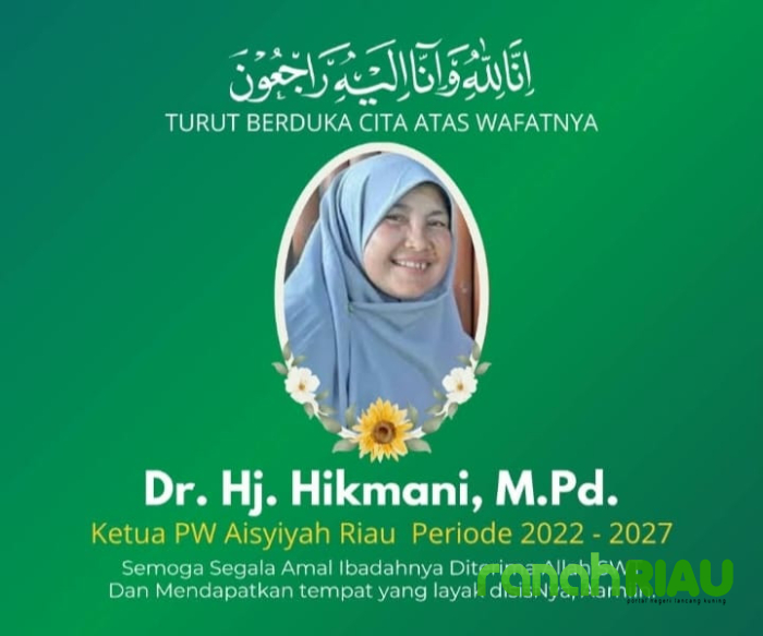 Ketua PW Aisyiyah Riau, DR Hikmani Meninggal Dunia, Muhammadiyah Riau Berduka