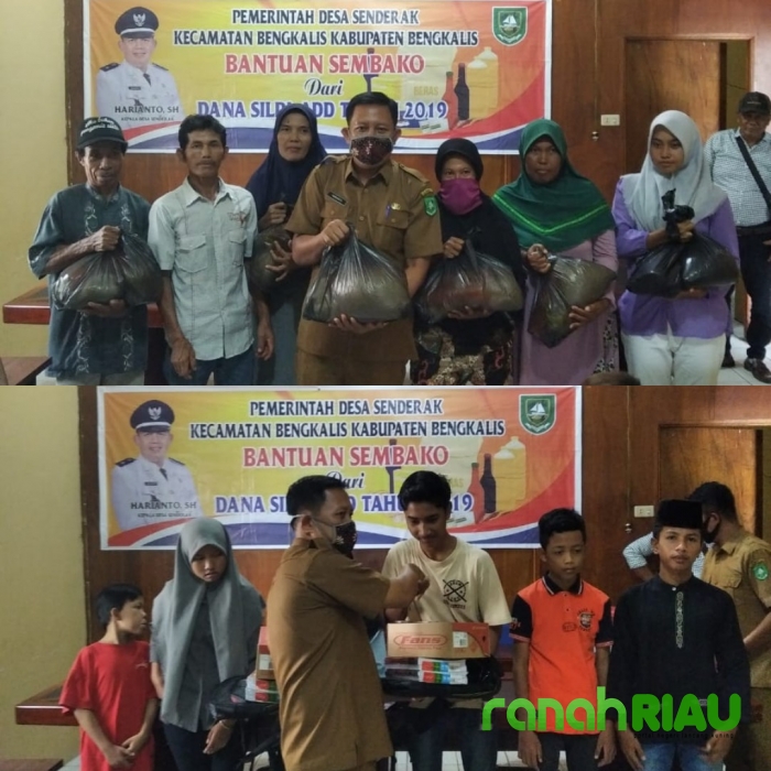 Peduli Masyarakat, Kades Senderak Bagi Sembako 400 Paket