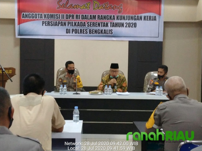 Kunker dan Reses, Polres Bengkalis Sambut Kedatangan Anggota Komisi II DPR RI 