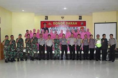 Polres Kuansing Gelar Donor Darah dalam rangka Hut Bahayangkara yg ke 71