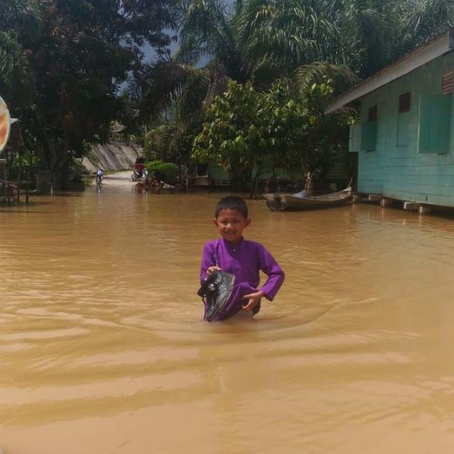 Debit Sungai Kampar Naik, 70 Unit Rumah di Gunung Sahilan Kebanjiran