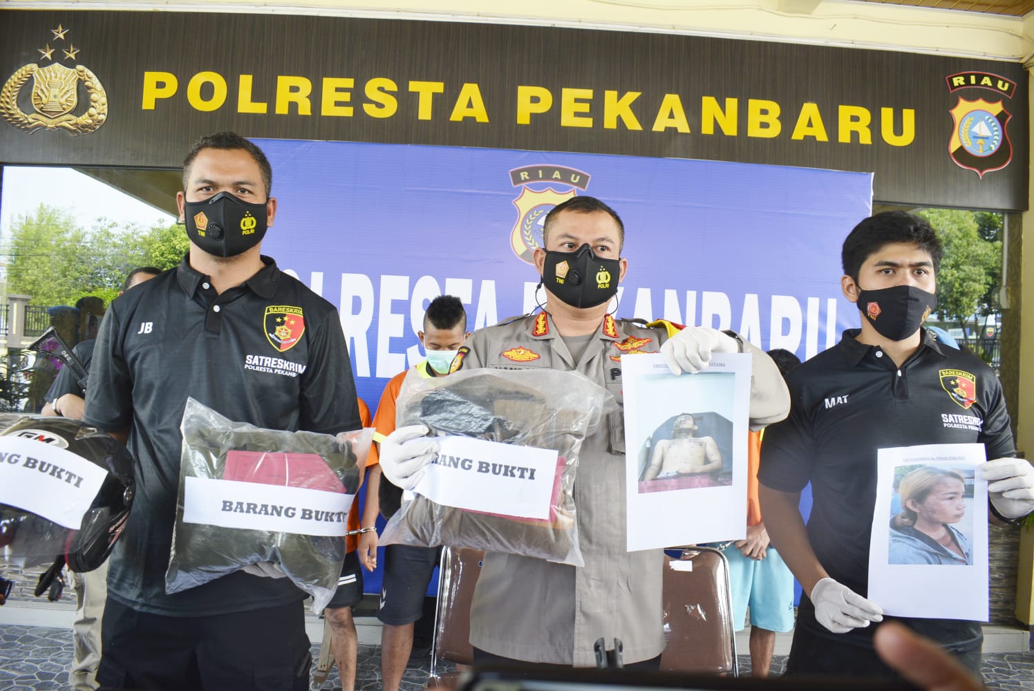Satreskrim Polresta Pekanbaru Berhasil Ungkap Enam Tersangka Penyiraman Air Keras