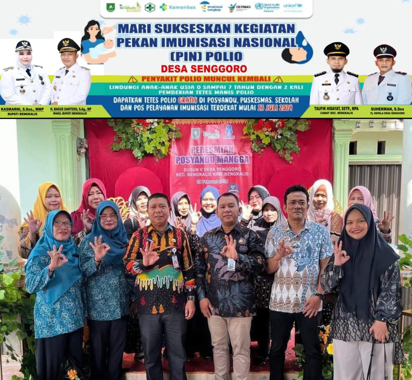 Pj Kades Senggoro Mengajak Orangtua Balita Bawa Anaknya Imunisasi Polio