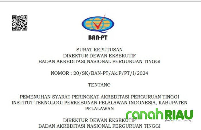 Hebat, ITP2I dapat Akreditasi baik dari Badan Akreditasi Perguruan Tinggi