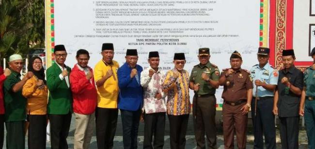 Sebanyak 15 Partai Politik Di Dumai Ikrarkan Pileg 2019