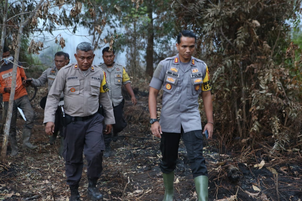 Kapolres Kampar Tinjau Langsung Penanganan Karlahut