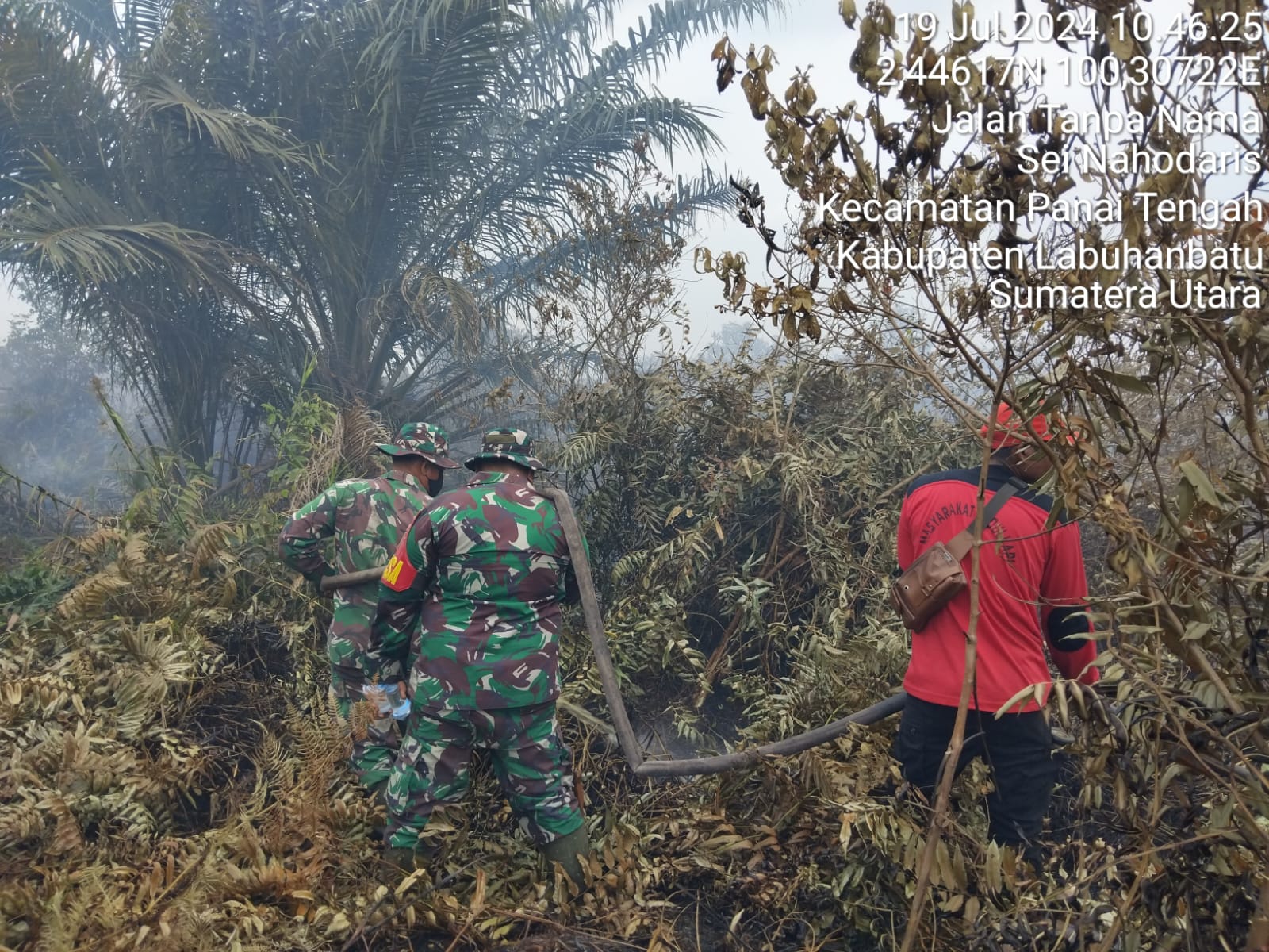 Sinergi Koramil dengan tim Gabungan, verifikasi dan Pemadaman titik api di Rokan Hilir 