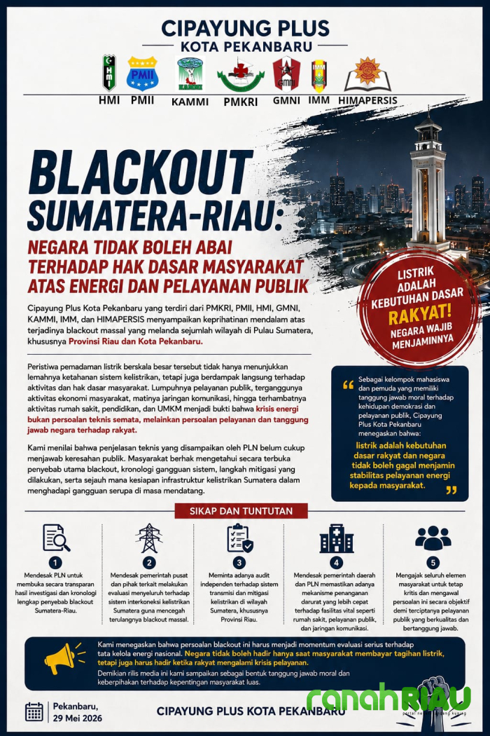 Krisis Listrik tak sekadar Gangguan Teknis, Cipayung Plus: Ini Soal Hak dasar Rakyat