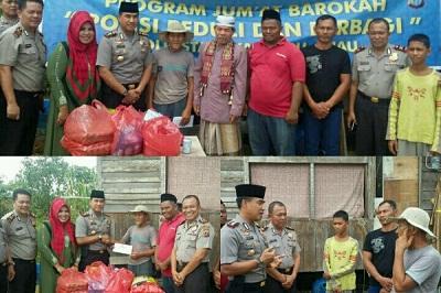  Jumat Barokah,Wakapolresta Pekanbaru Bersama Ketua LBP2AR Sambangi Petani Tua