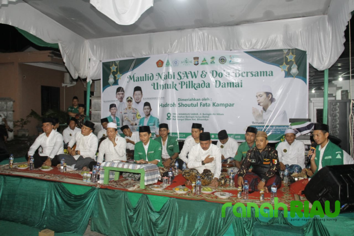 Bersama Polresta Pekanbaru, PC GP Ansor gelar Maulid Nabi dan doa Pilkada Damai