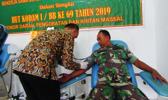 Jelang HUT Prajurit Kodim 0313/KPR Bekerja Sama Dengan RSUD Rohul