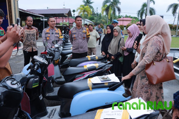 Polres Kampar Ungkap Kasus Curanmor, 13 Sepeda motor dan 1 Tersangka Diamankan