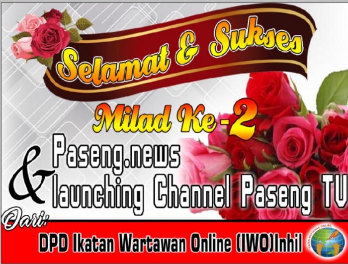 Launching Paseng TV dan Media Online, IWO Inhil Berikan Selamat