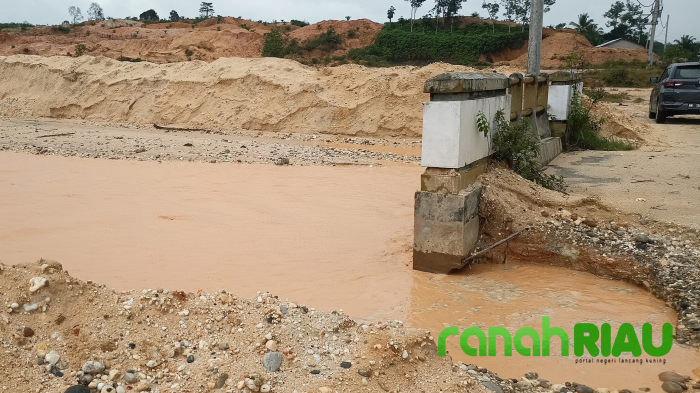 Jembatan Milik Pemda Kuansing, Terancam Putus Akibat Aktivitas Puluhan PETI di Logas
