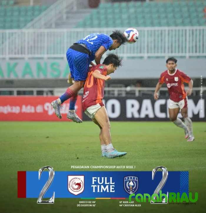 PSPS vs Garudayaksa FC Berbagi Poin, Skor Imbang 2-2